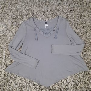 🌈FREE PEOPLE XS L/S HENLEY 100% COTTON V-NECK